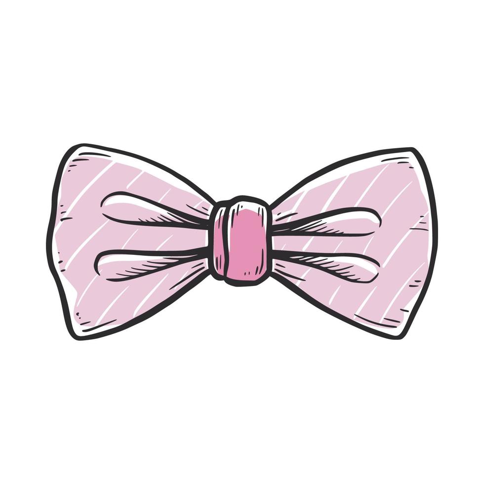 Tie bow color doodle sketch vector