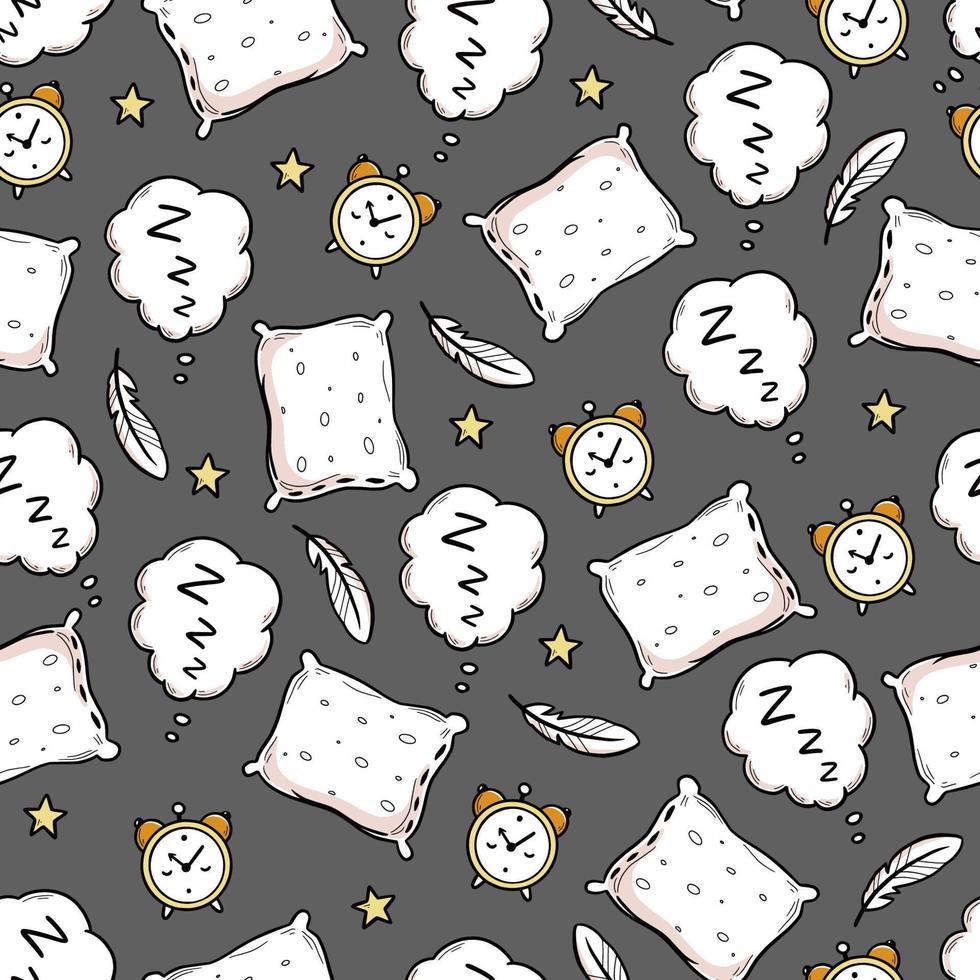 Sleep, bed time seamless pattern vector