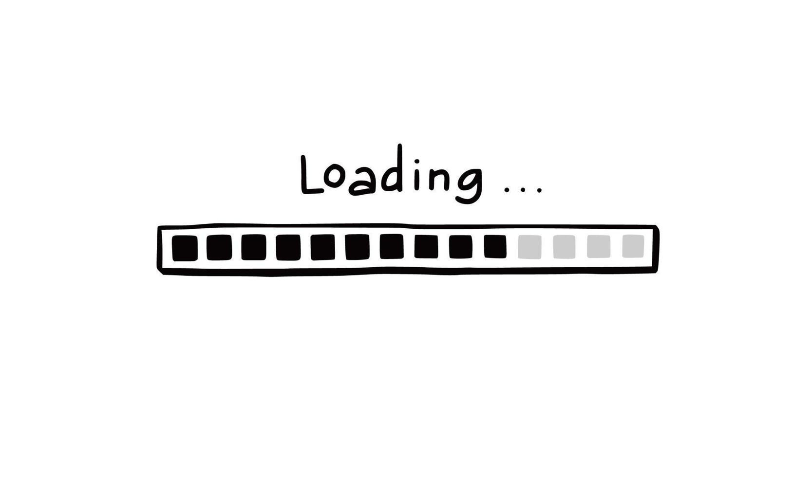 Loading bar doodle element. Hand drawn vector