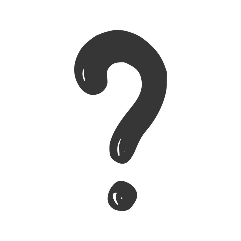 Question mark symbol. Hand drawn vector