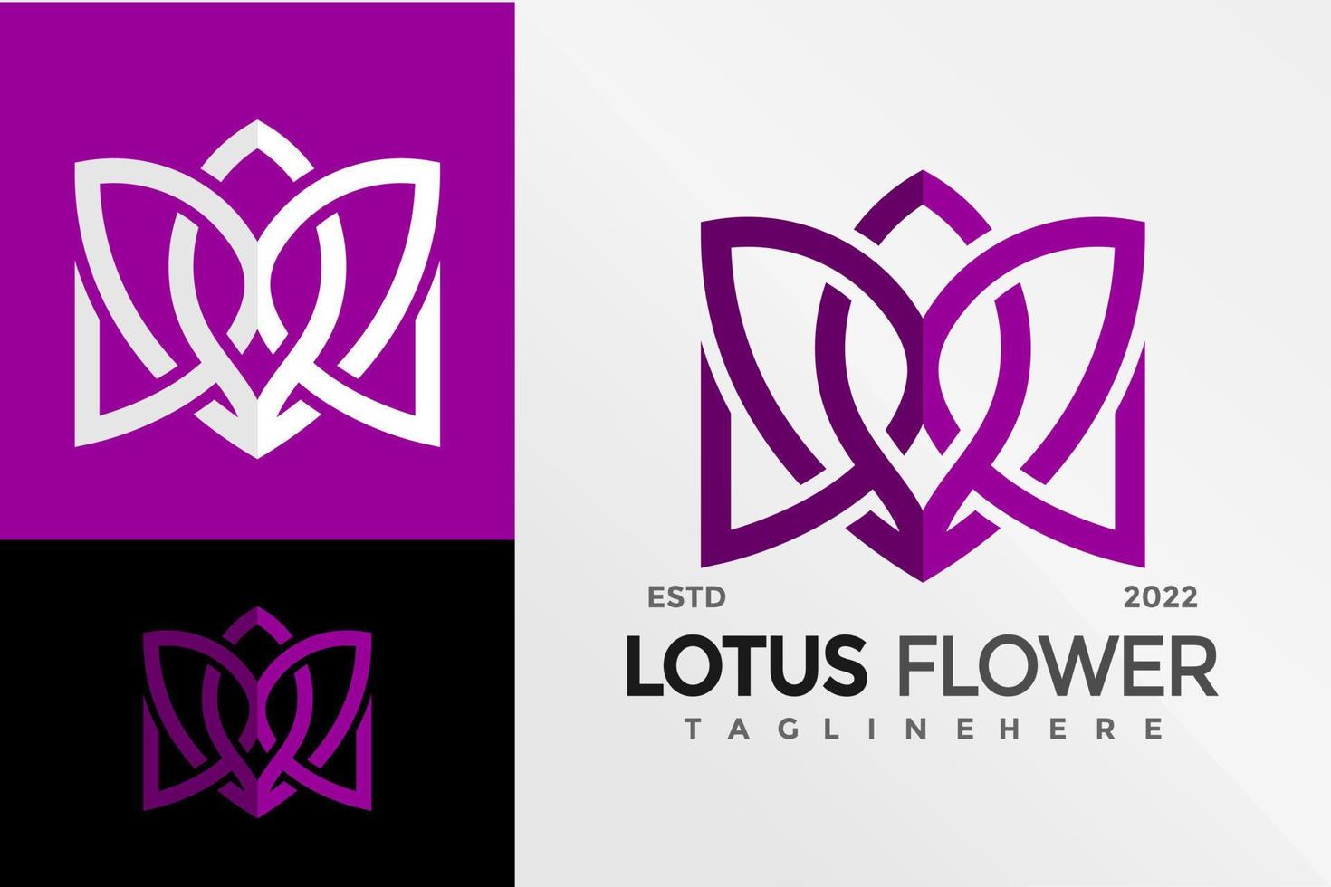 plantilla de ilustración de vector de diseño de logotipo de flor de loto de naturaleza