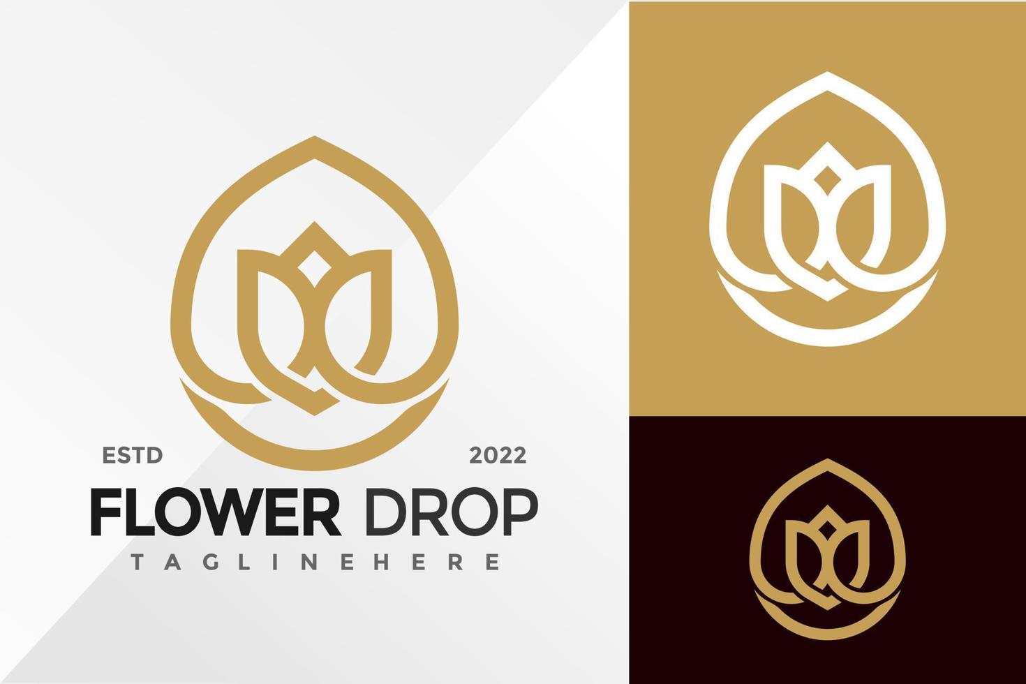 Flower Drop Modern Logo Design Vector illustration template