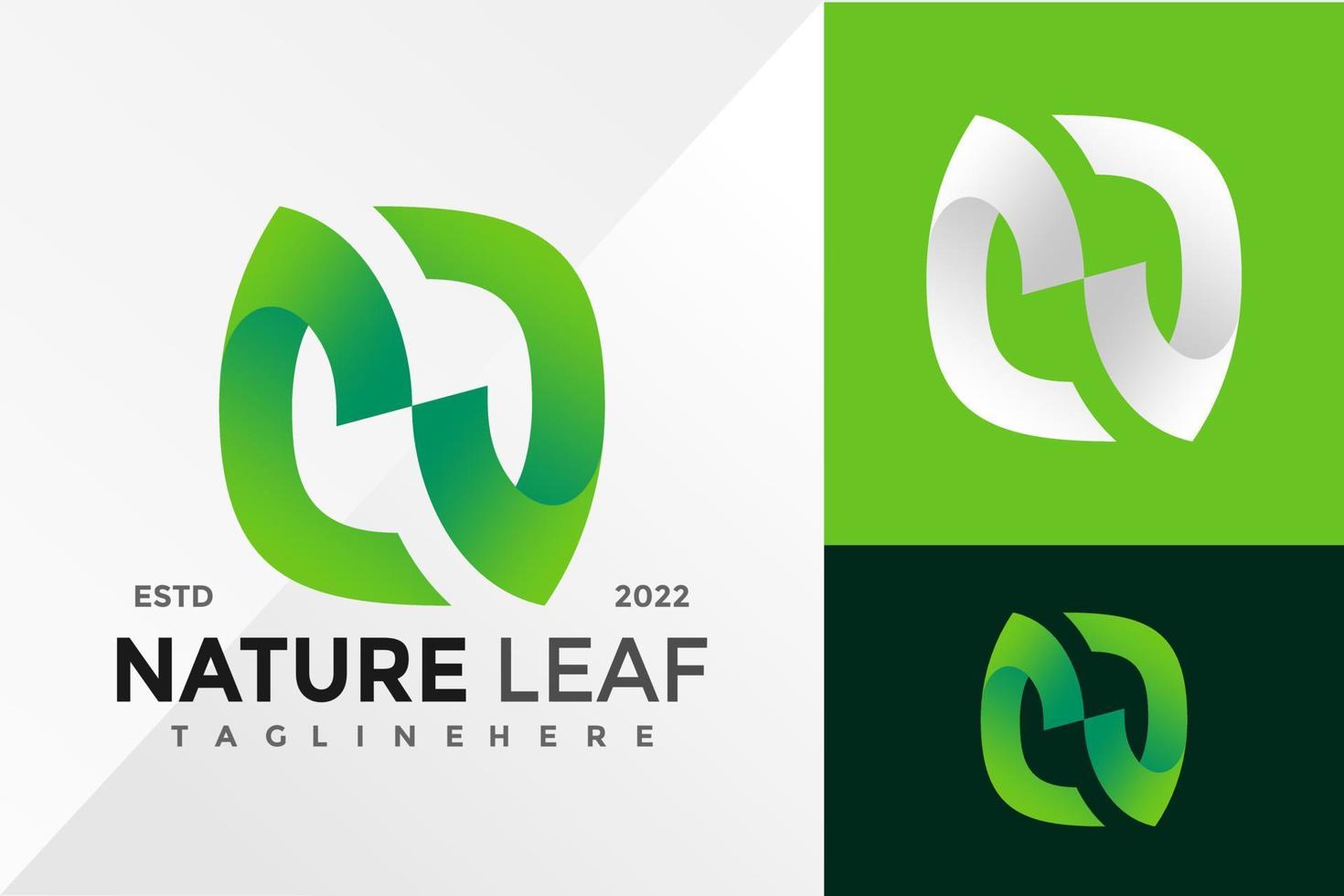 Elegant Letter N Nature Leaf Logo Design Vector illustration template