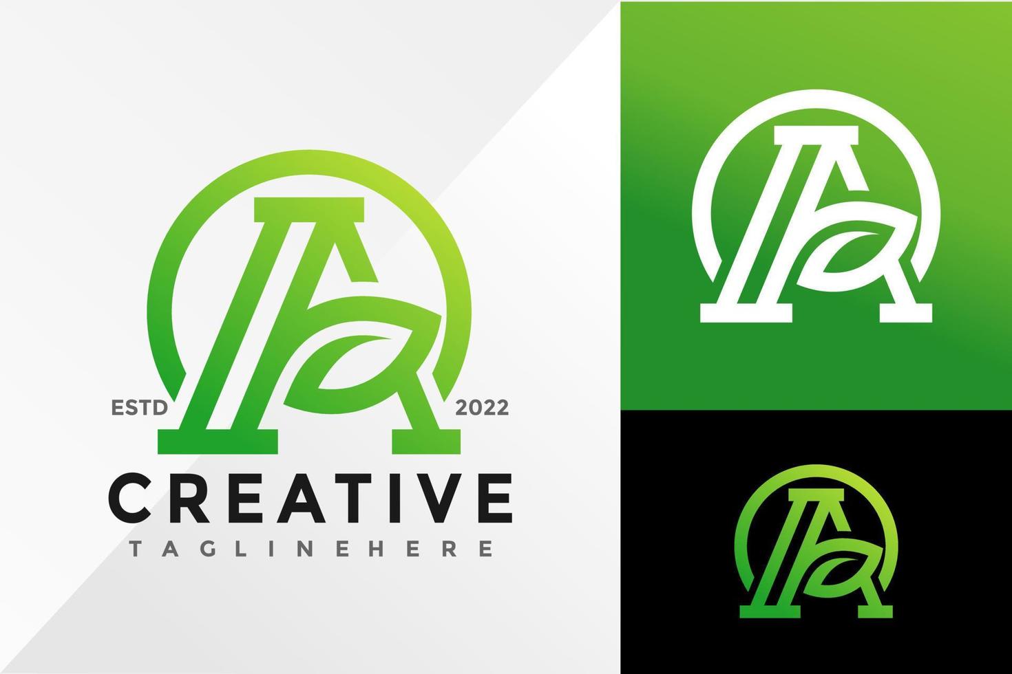 Initial A Leaf Creative Modern Logo Design Vector illustration template