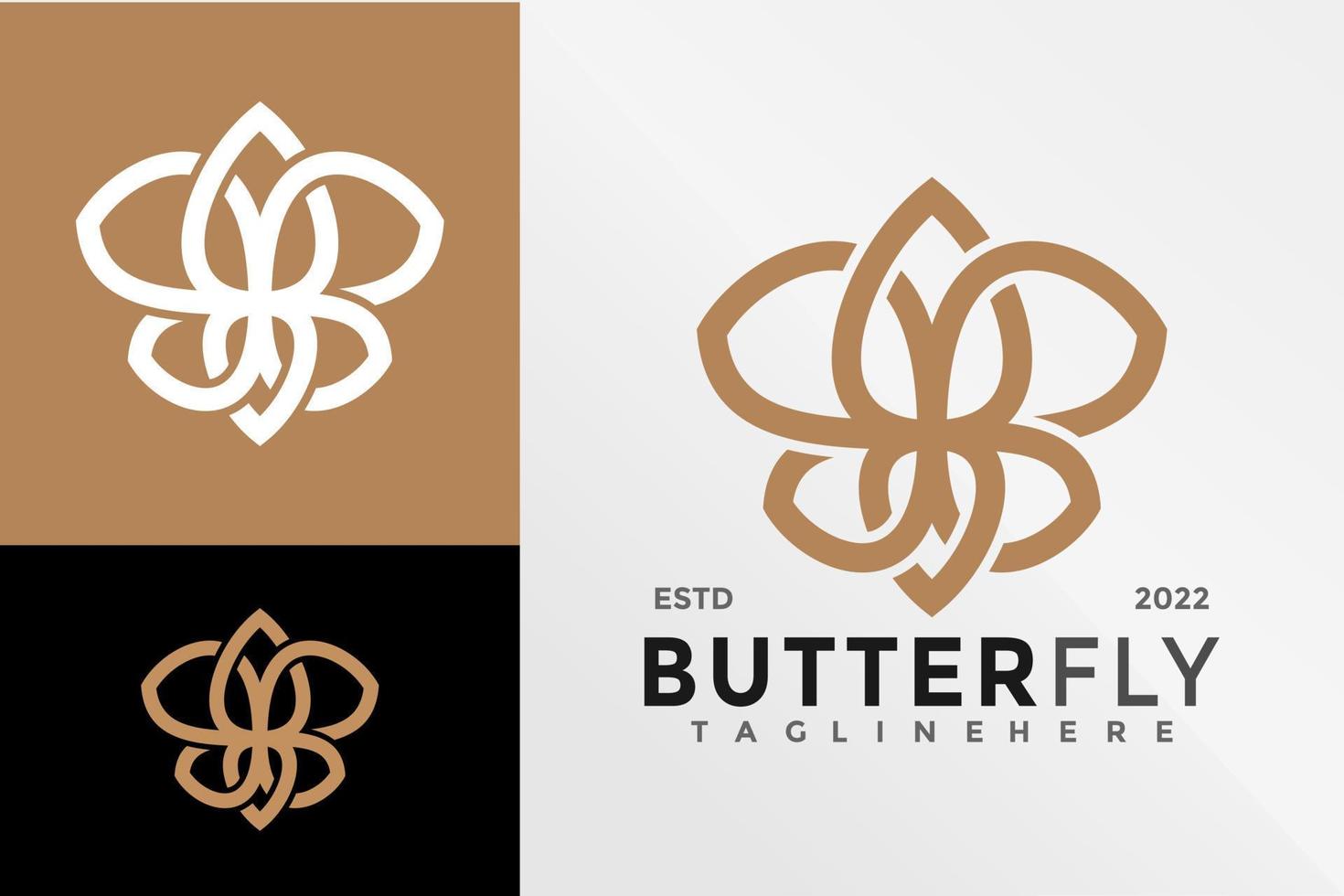 Butterfly Spa Logo Design Vector illustration template