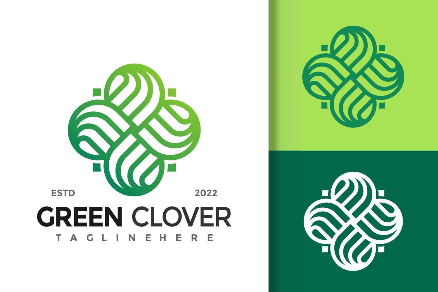 plantilla de vector de diseño de logotipo moderno de trébol verde