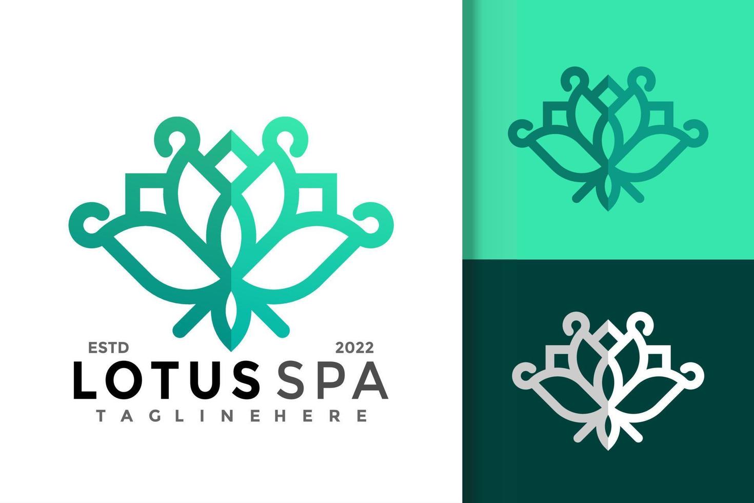 Nature Lotus Spa Logo Design Vector Template