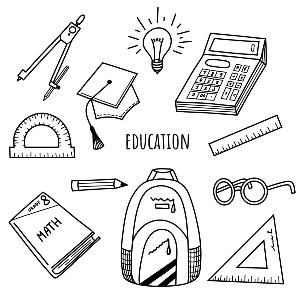 Vector illustration hand draw icon education doodle style.