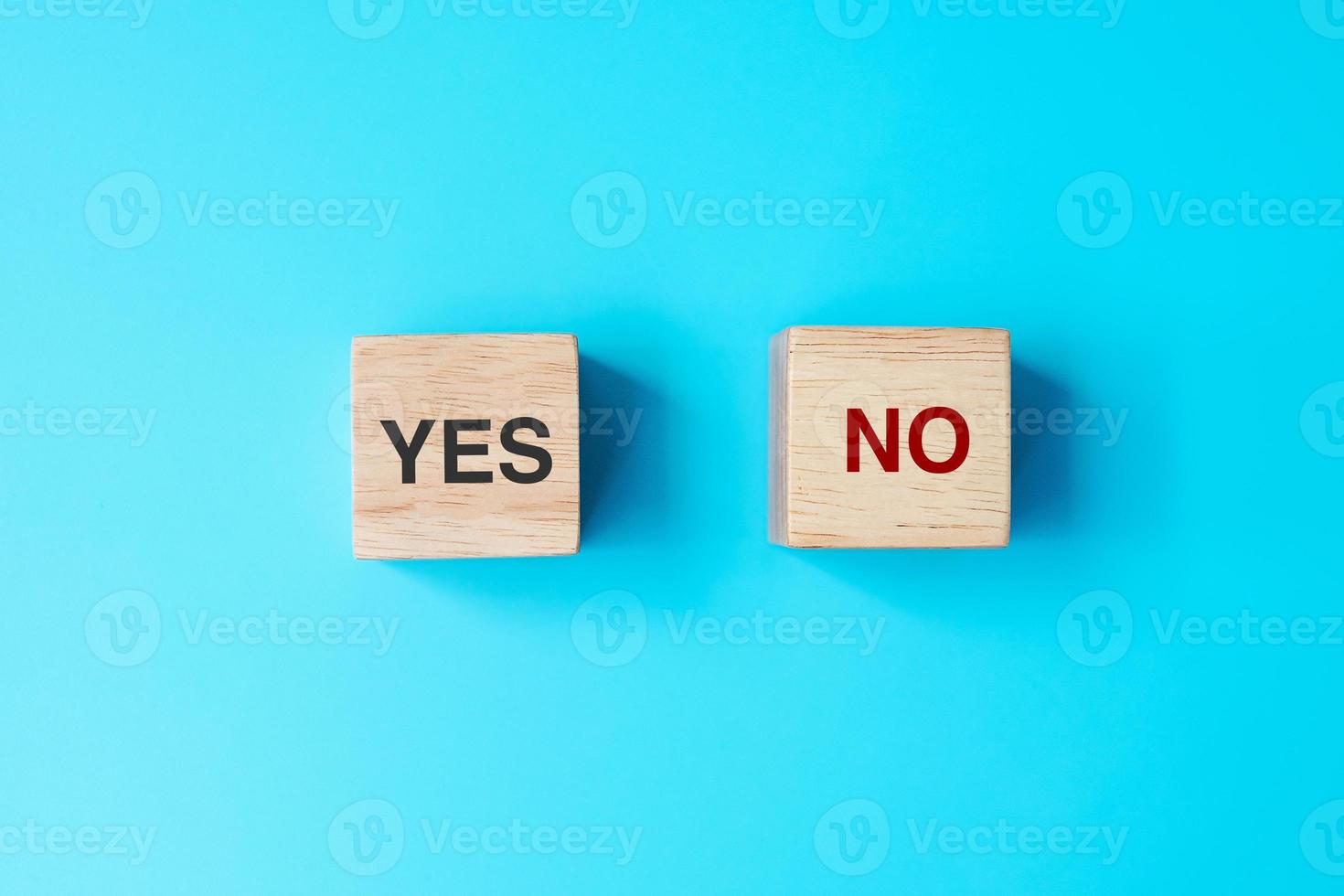 Yes or No block. Answer, question and decision concept photo