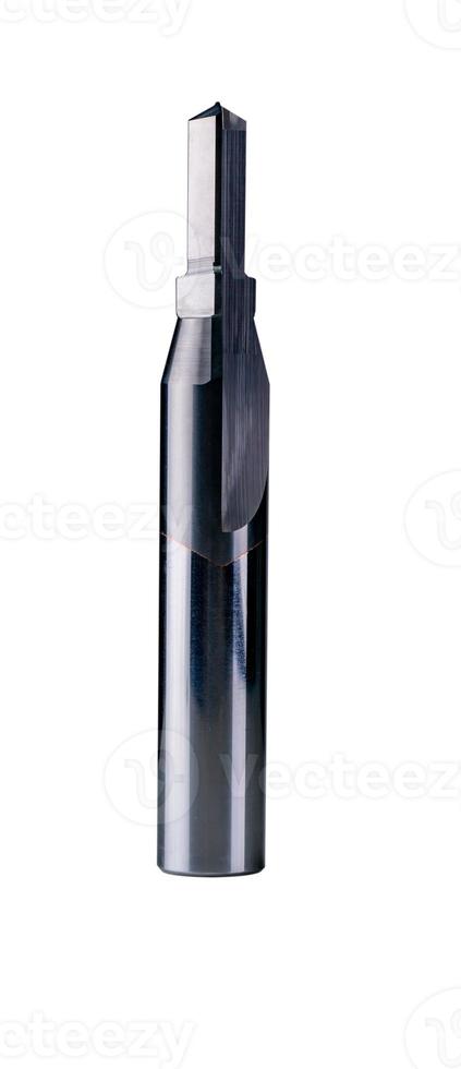 Special tools isolated on white texture background. Sharp reamer detail. HSS cemented carbide. Carbide cutting tool for industrial applications. Engineering tools. Made to order special tools. photo