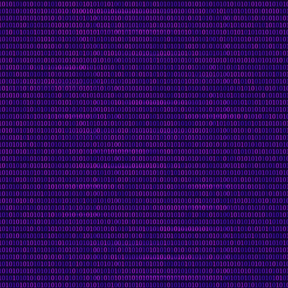 Ilustración de vector de concepto de red oscura. código binario brillante fondo azul y magenta. código de programación concepto de red oscura. tecnología web digital.