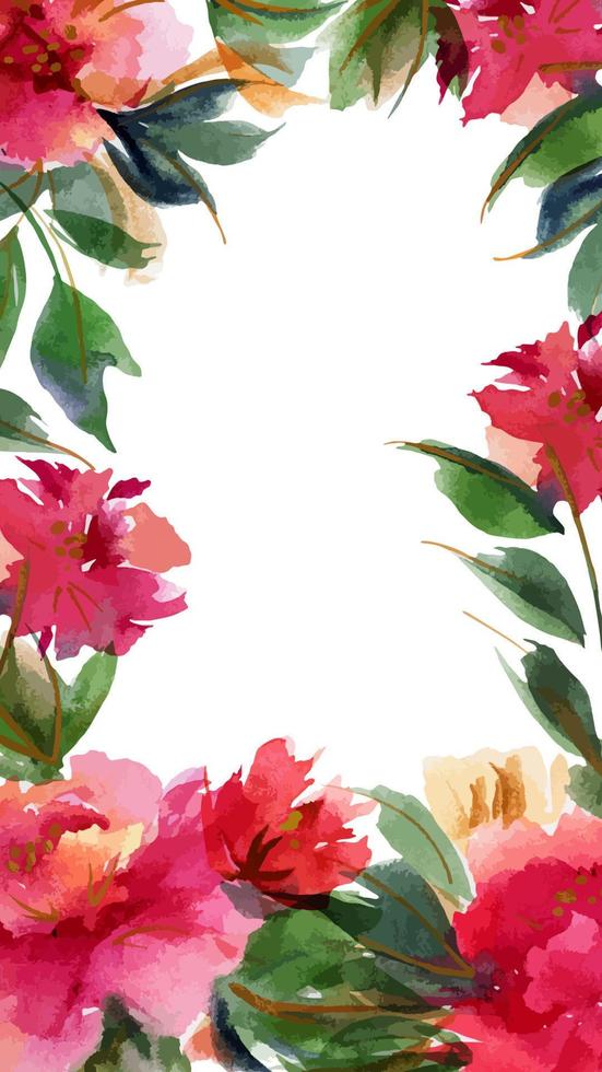 Pink Peony botanical watercolor background vector