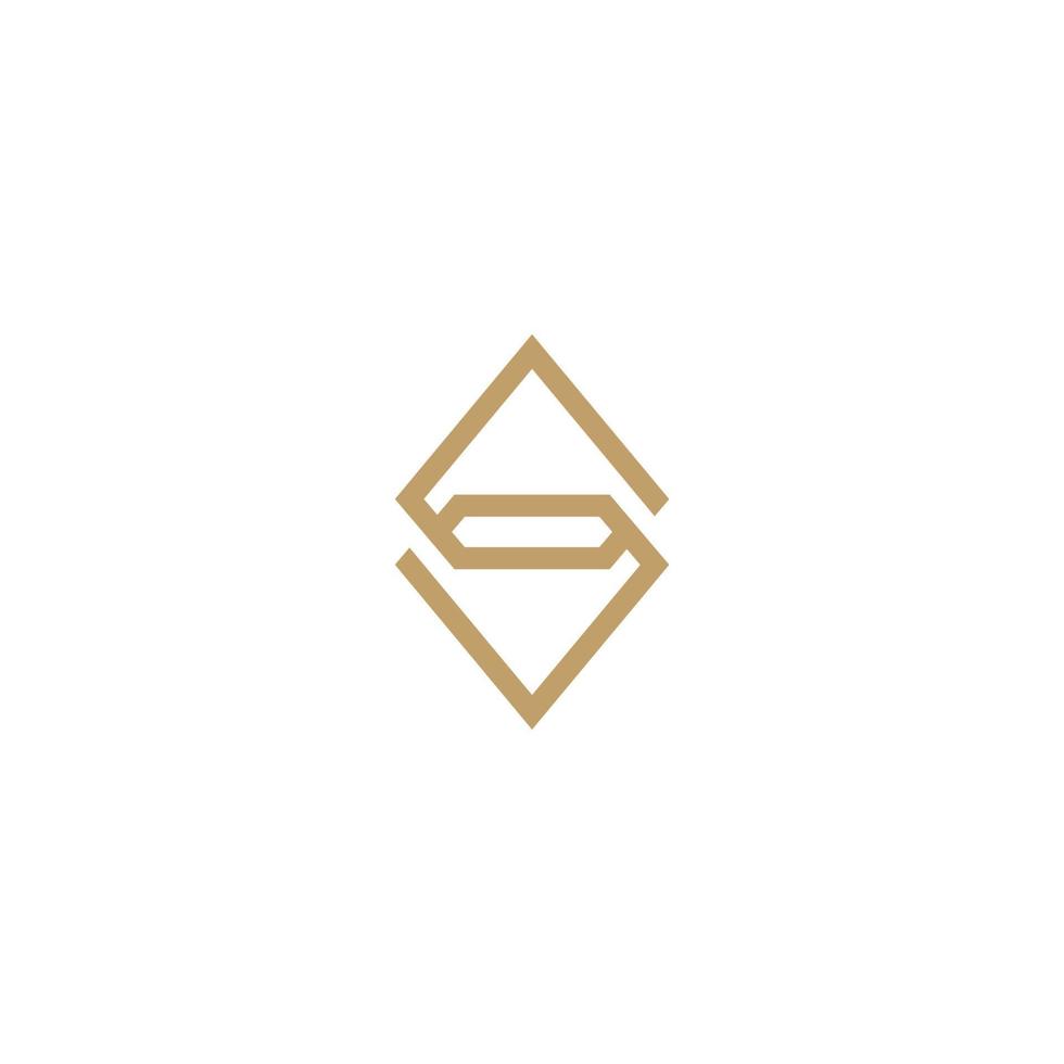 logotipo de diamante con estilo de arte de contorno infinito vector