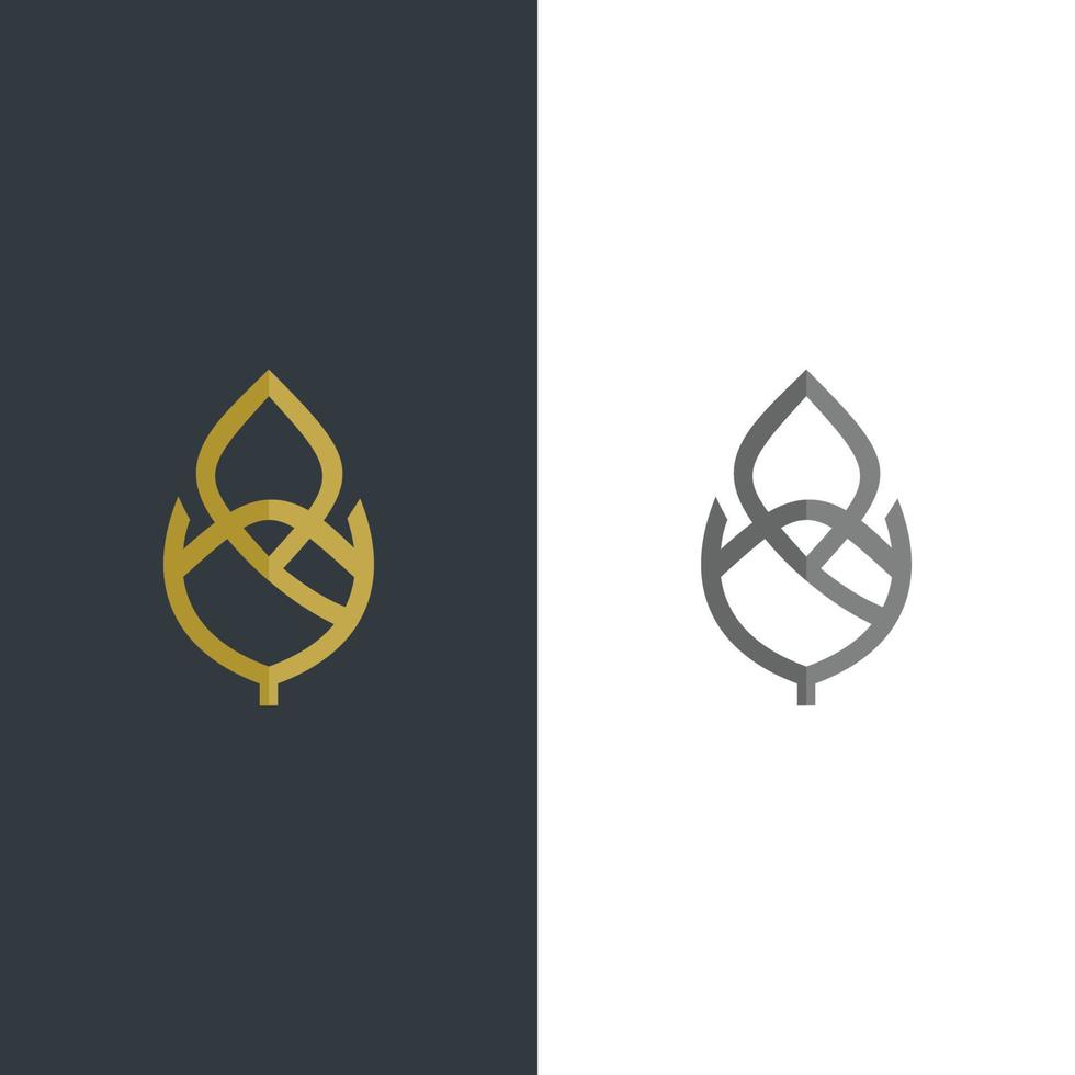 Leaf icon. golden and tosca leaf vector. eco simple icon vector