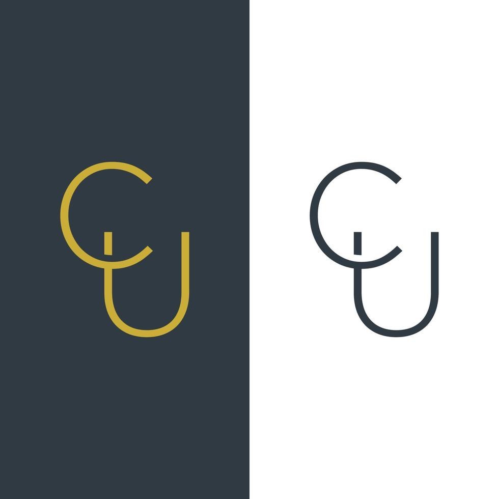 initial letter CU logo design vector