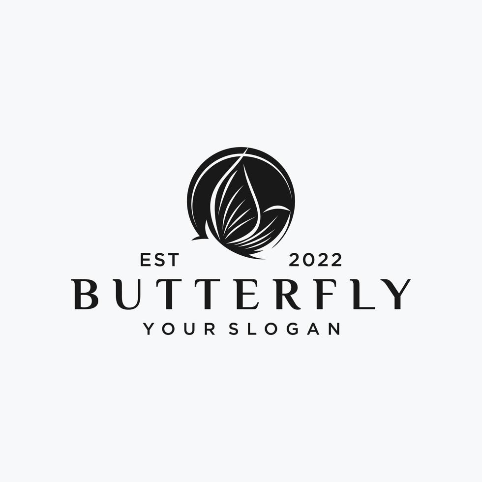 minimalist butterfly. beauty, luxury spa style. logo design vector