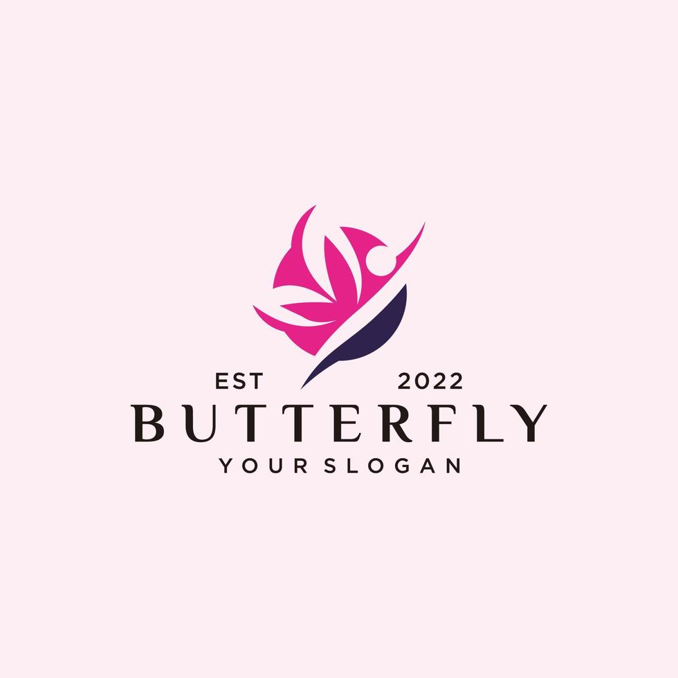 mariposa minimalista. belleza, estilo spa de lujo. diseño de logo vector