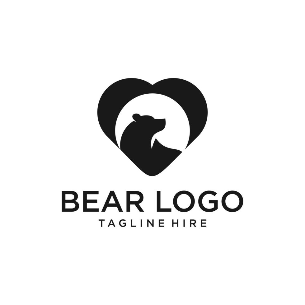 oso logotipo con ilustración vectorial sobre fondo blanco vector