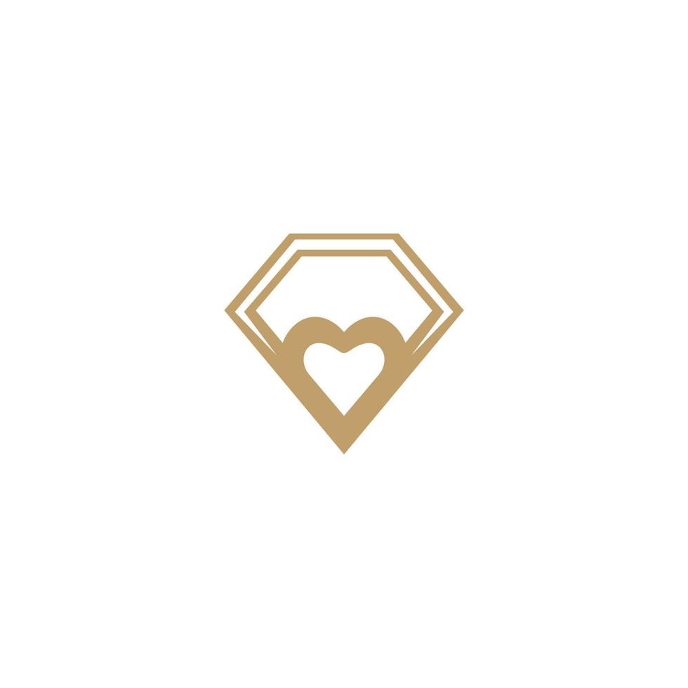 logotipo de diamante con estilo de arte de contorno infinito vector