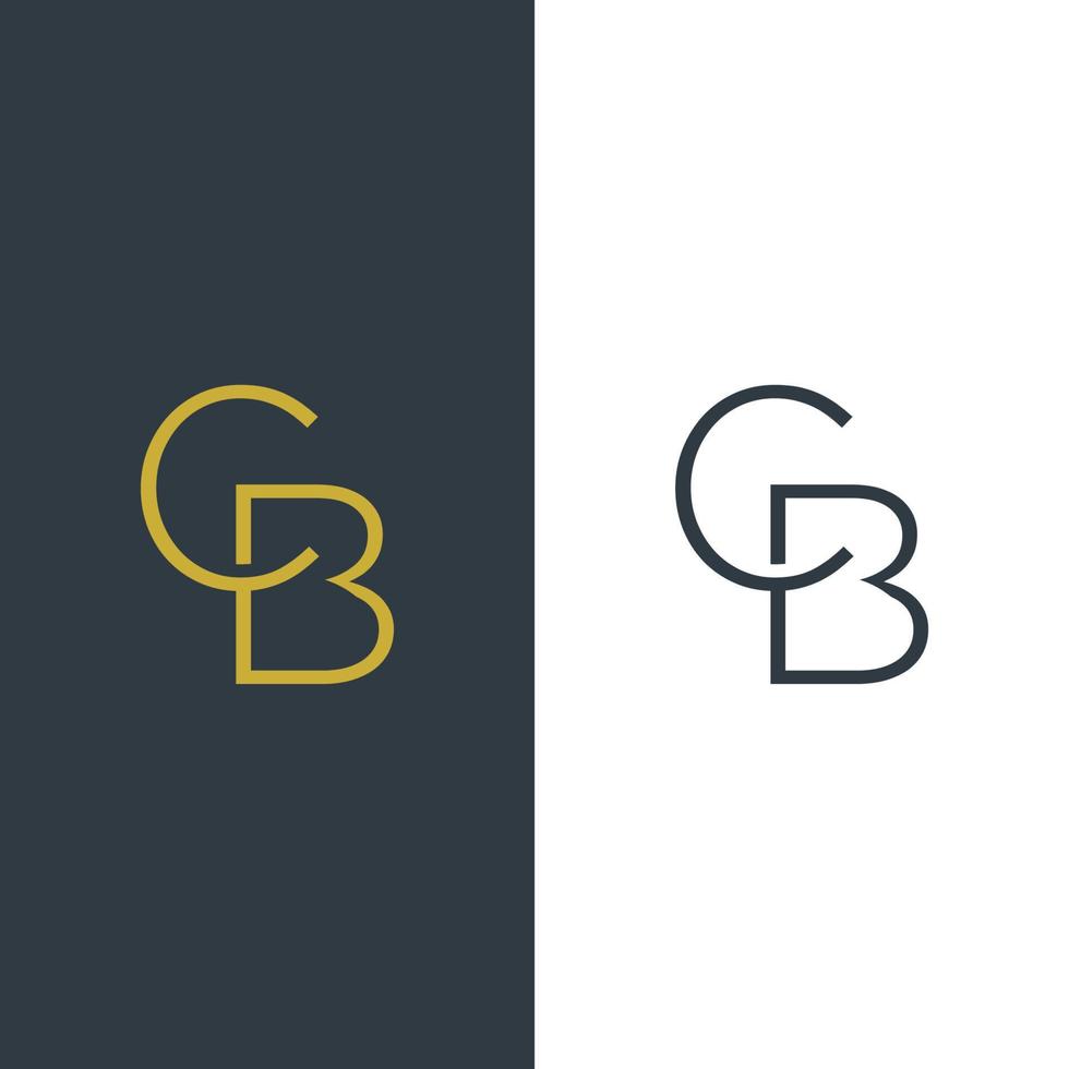 diseño de logotipo de letra inicial cb vector