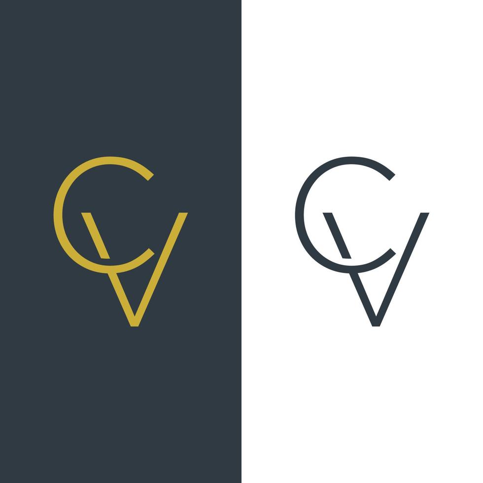 initial letter CV logo design vector