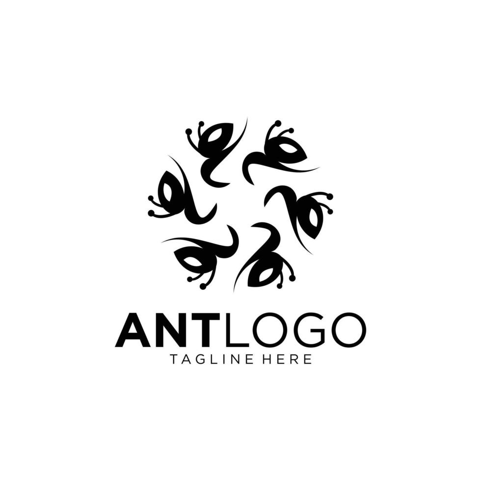 ilustración de logotipo de diseño de vector de hormiga