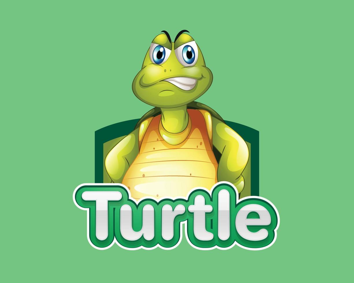 plantilla de diseño de logotipo de juego de tortuga vector