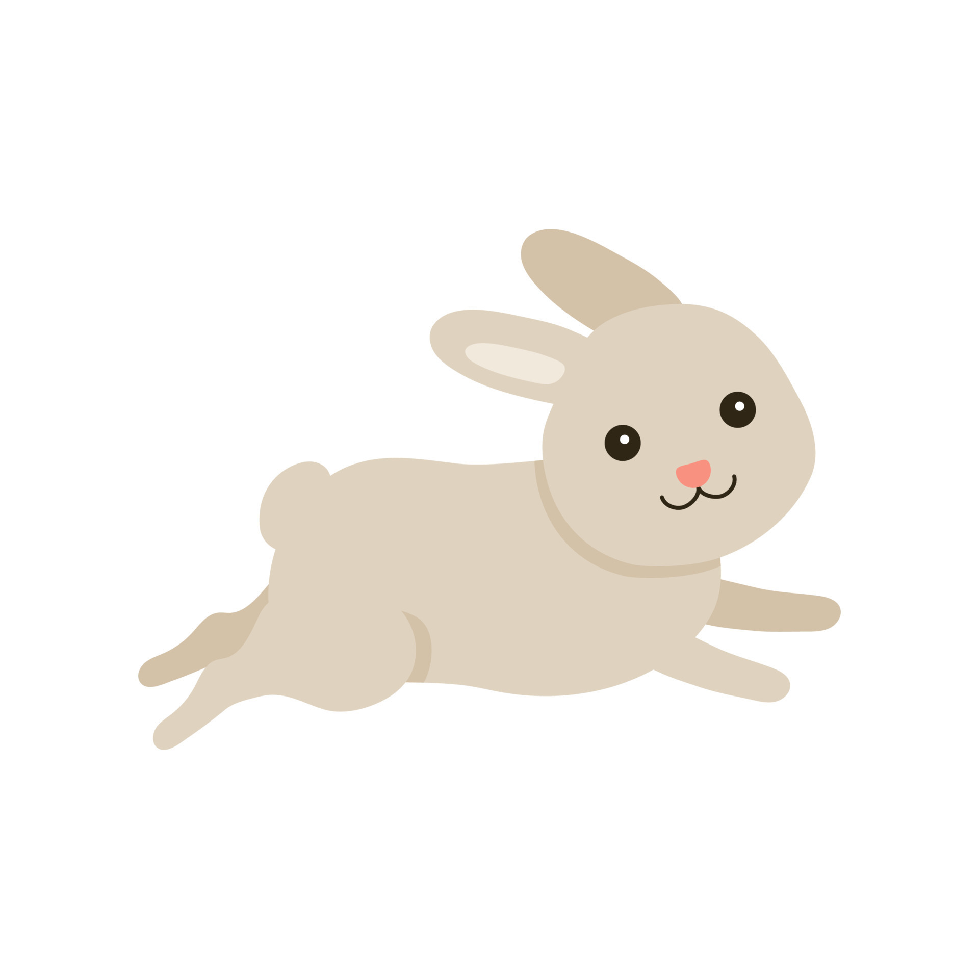 Cute baby rabbit or hare pet for Easter design. Animal bunny in cartoon  style. Rabbit run, jump. Vector illustration 7762350 Vector Art at Vecteezy