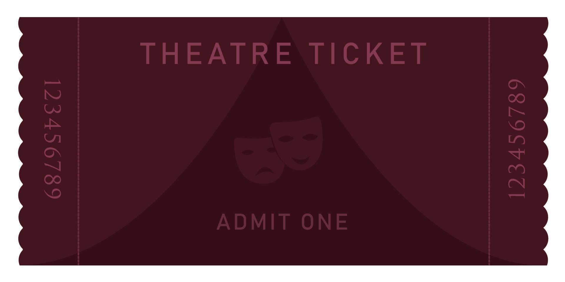 Burgundy theatre party ticket vector