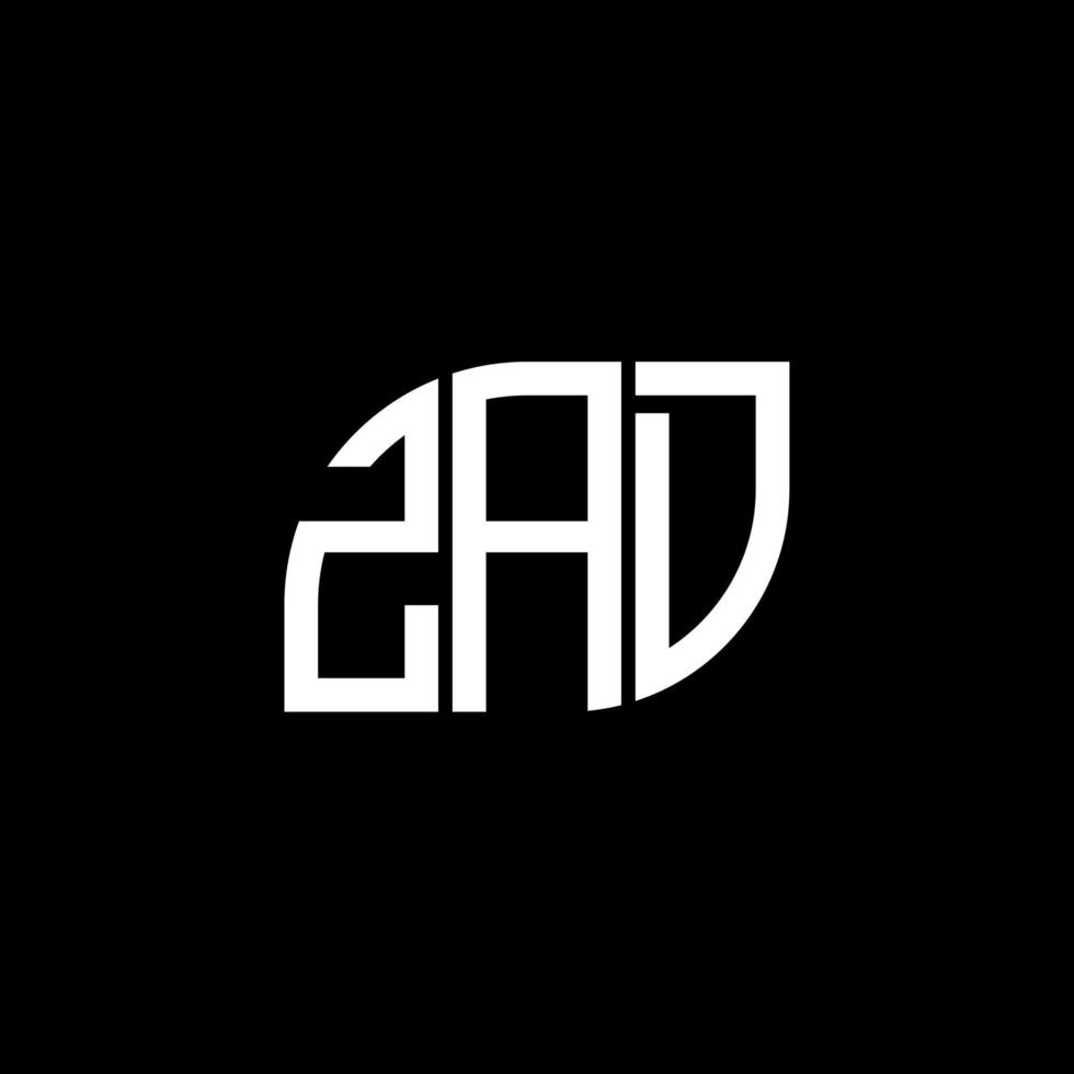 concepto de logotipo de letra inicial creativa zad. diseño de letras zad. diseño de logotipo de letras zad sobre fondo negro. concepto de logotipo de letra inicial creativa zad. diseño de letras zad. vector