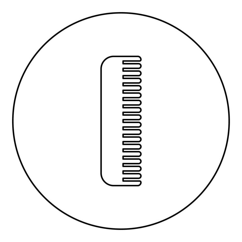 Comb icon in circle round black color vector illustration image outline contour line thin style