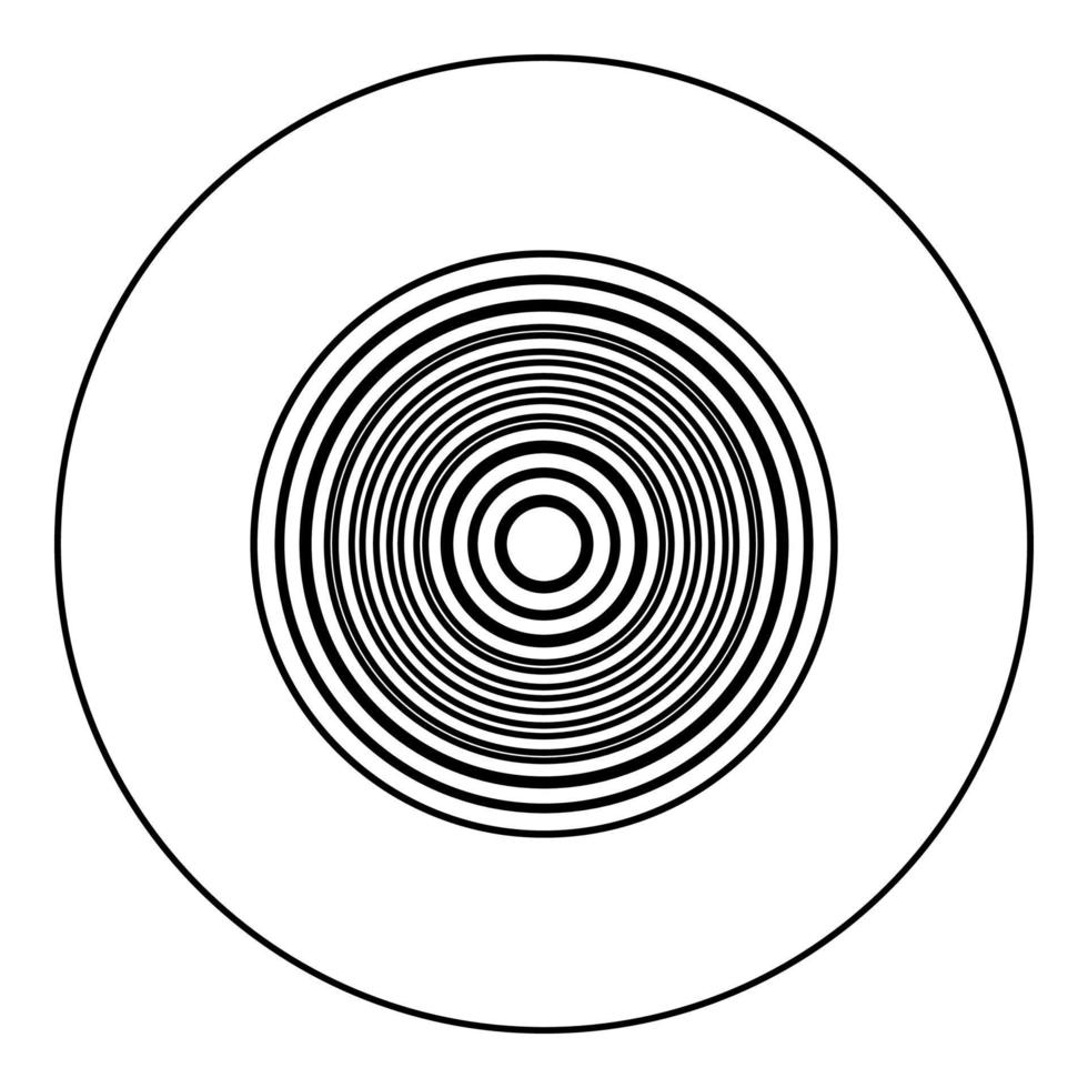 Radio wave wireless icon in circle round black color vector illustration image outline contour line thin style