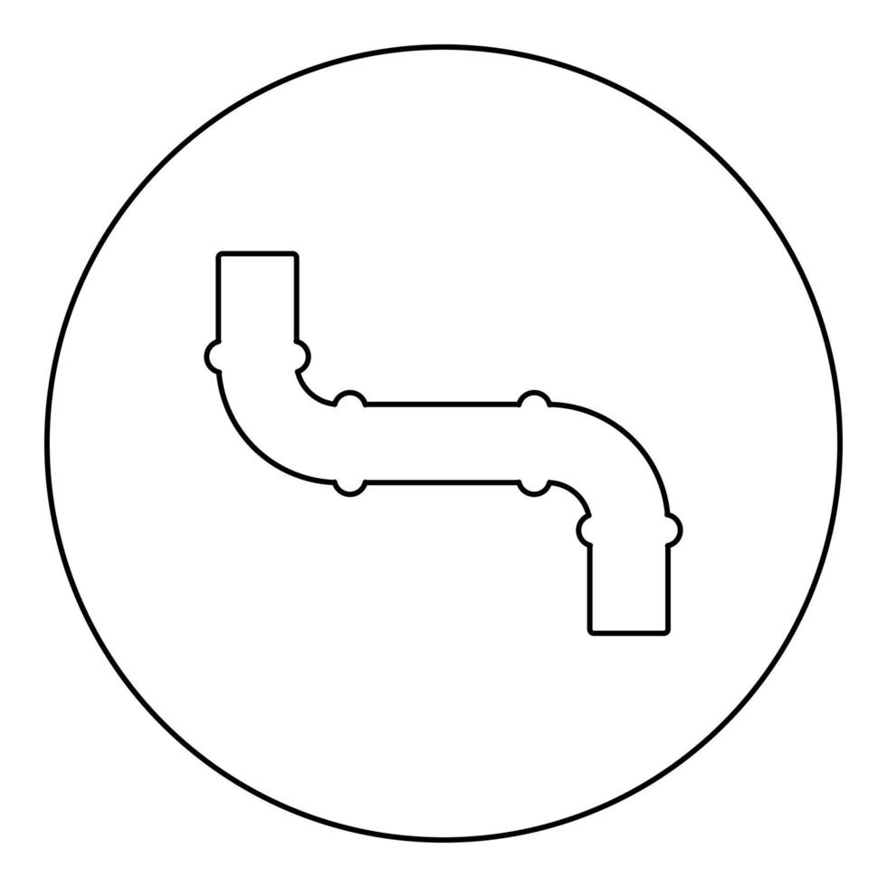 icono de tubería en círculo redondo color negro vector ilustración imagen contorno línea de contorno estilo delgado