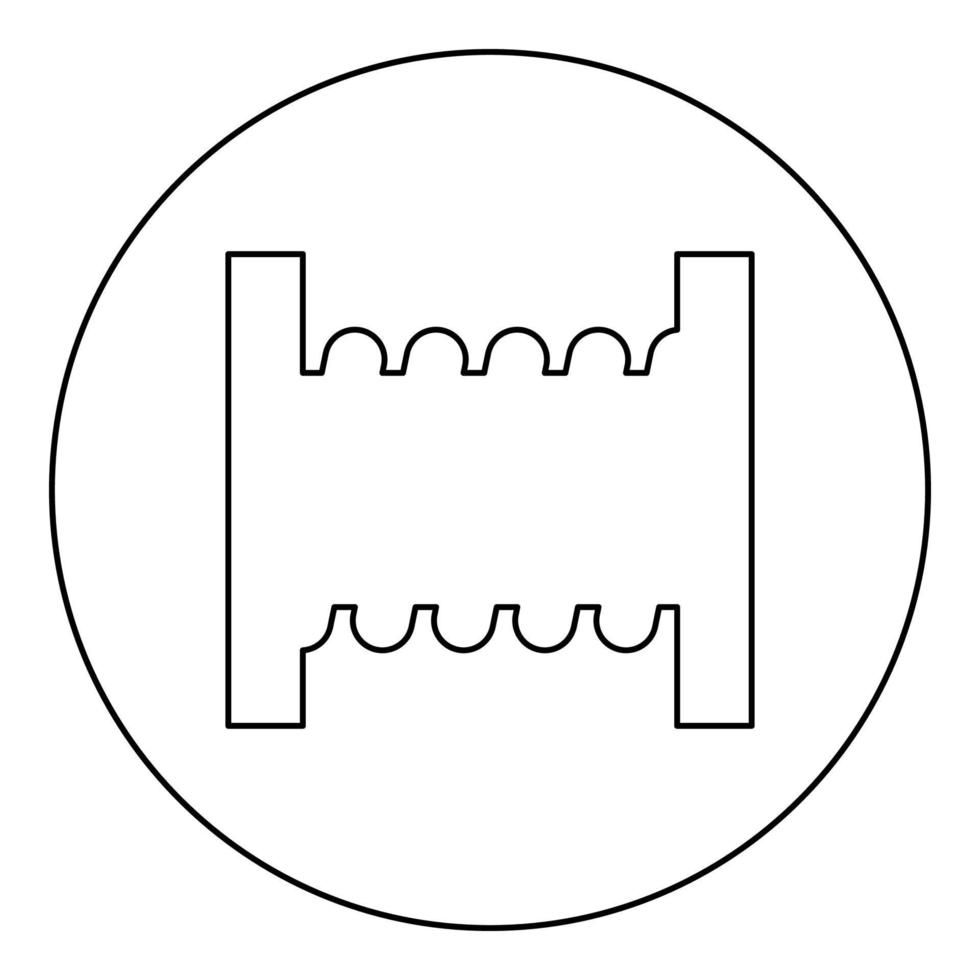 Spool wire cable coil reel cord icon in circle round black color vector illustration image outline contour line thin style