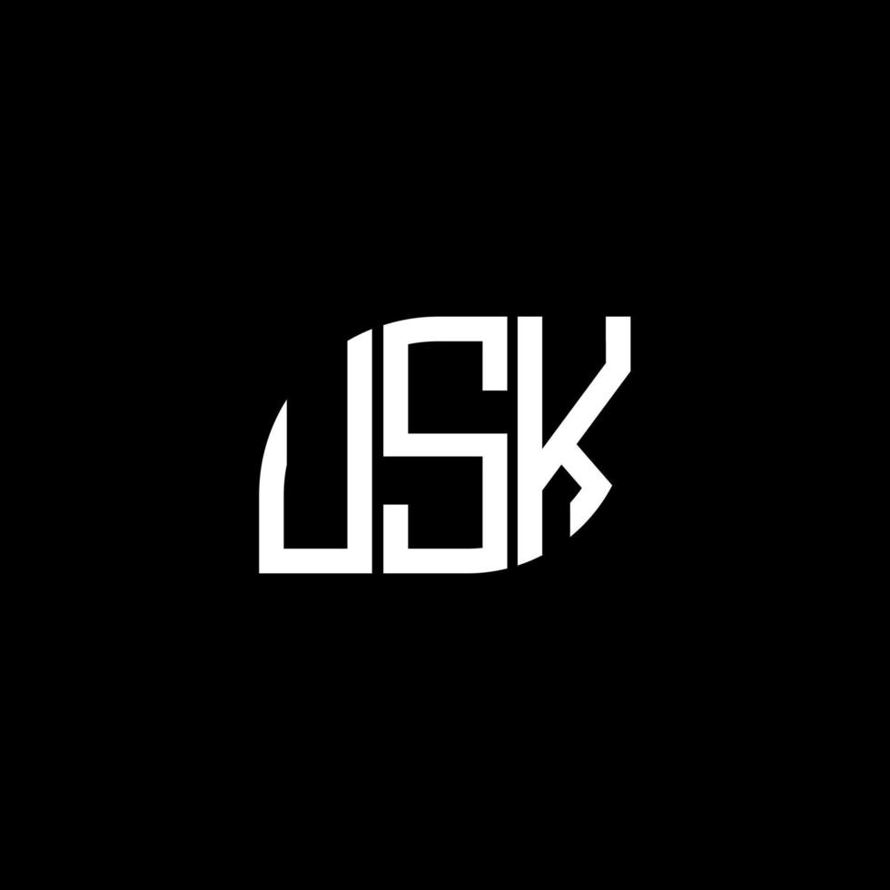 . USK creative initials letter logo concept. USK letter design.USK letter logo design on black background. USK creative initials letter logo concept. USK letter design. vector