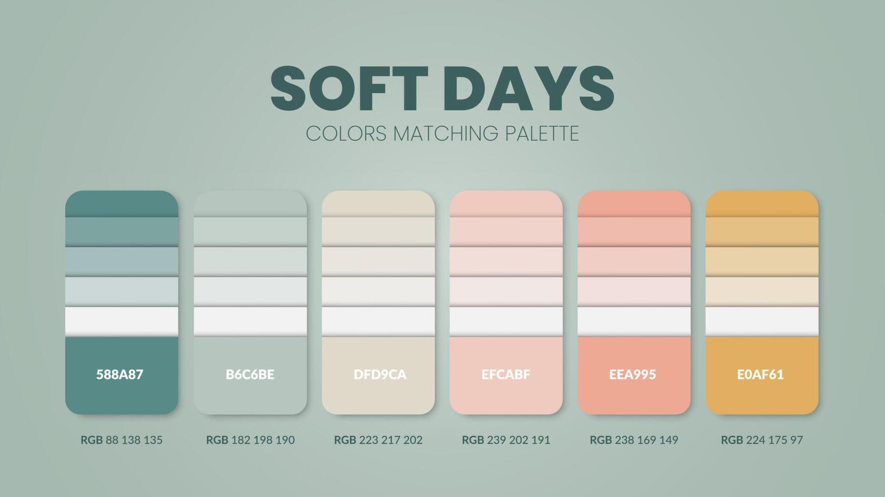 Soft days color palettes or color schemes are trends combinations and
