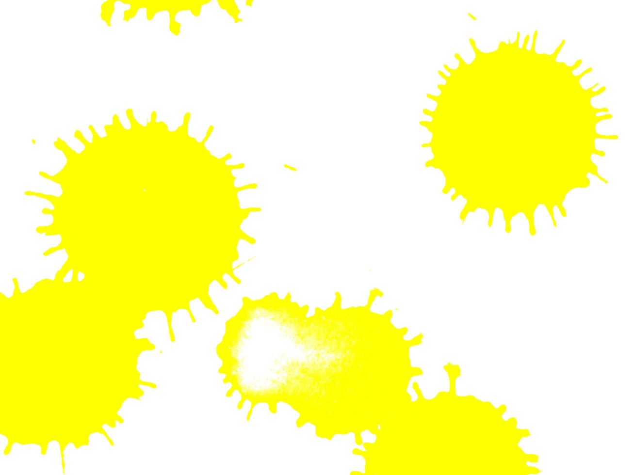 dot yellow color watercolor Paint splashes on white paper background photo