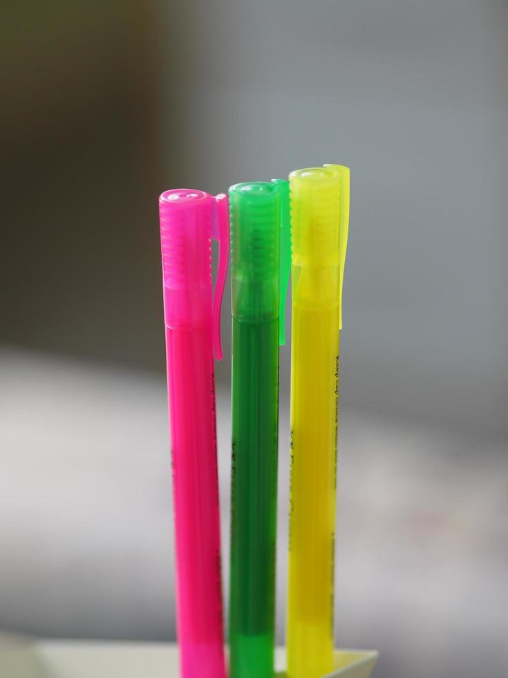 many magic pen in the plastic box photo