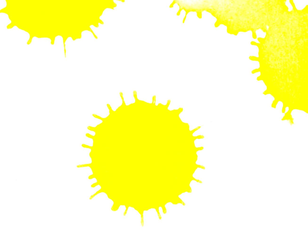 dot yellow color watercolor Paint splashes on white paper background photo