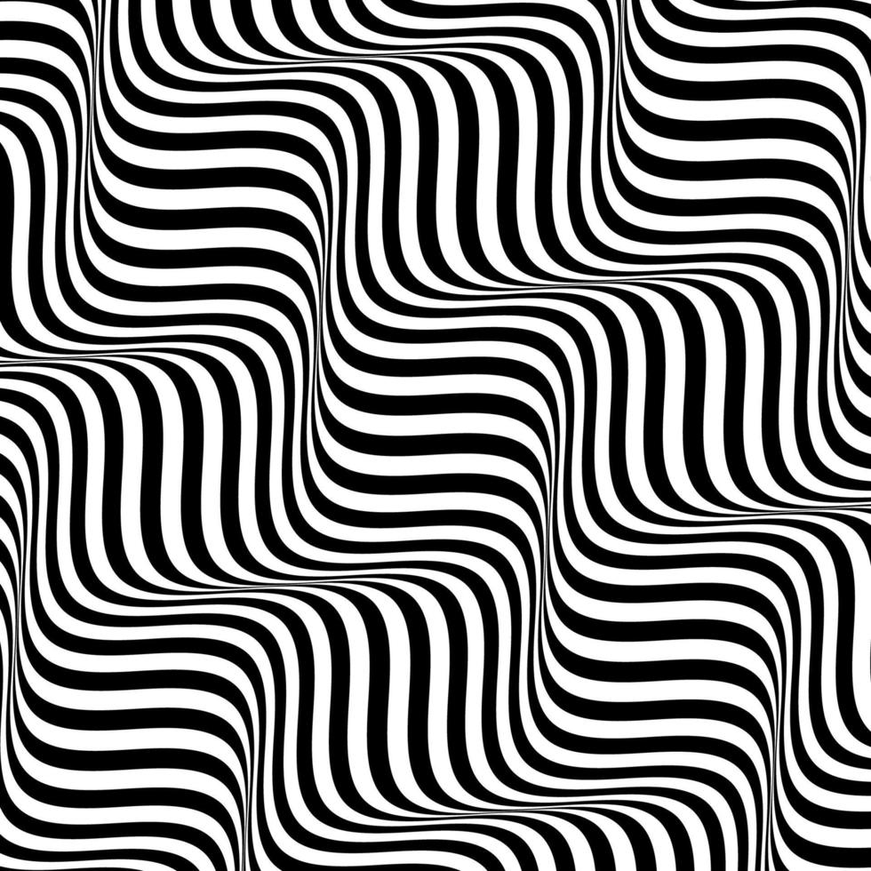 optical illusion striped retro background vector