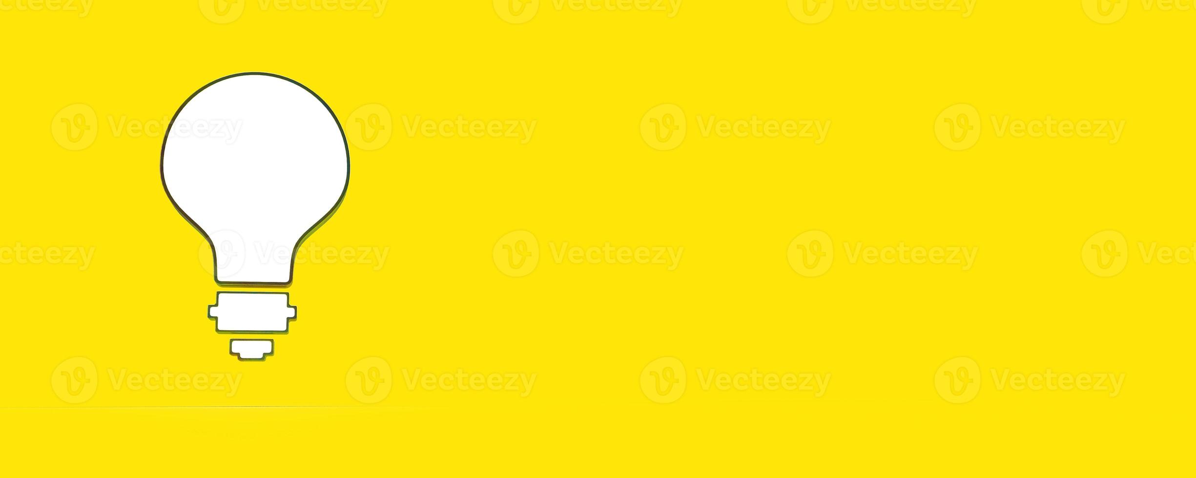 Lamp lightbulb electric energy power glass fluorescent symbol creative idea business brainstorm thinking strategy vision technology smart generate intelligence yellow background copy space.3d render photo
