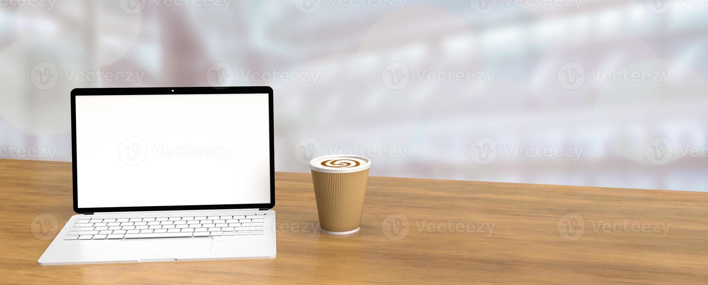 sala de estar oficina casa interior espacio de trabajo computadora portátil tableta teléfono inteligente teclado tecnología digital electrónica maqueta blanca pantalla web diseño creativo y taza de café trabajo carrera.3d render foto