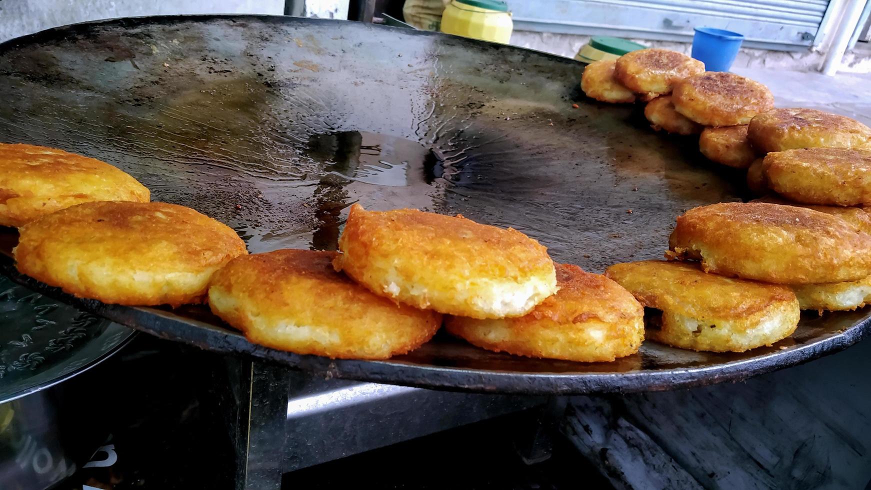 Aloo Tikki or Fried Potato Balls or Chaat, Indian Food photo