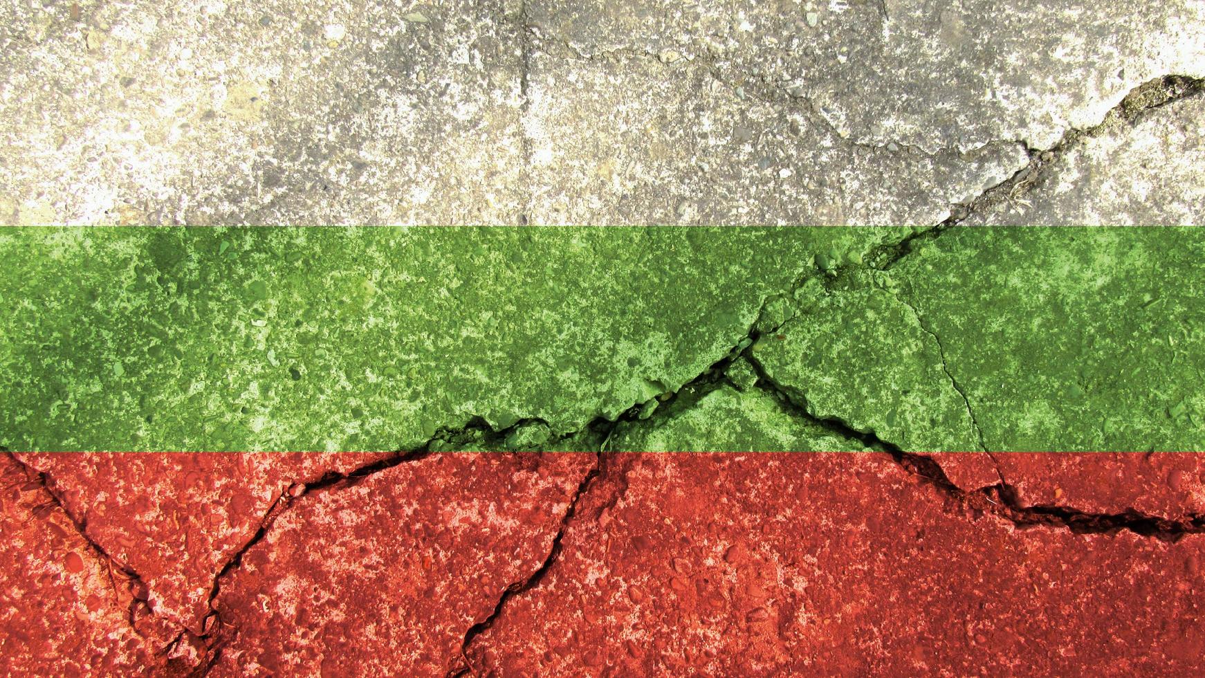 Bulgaria flag. Bulgaria flag on cracked concrete wall photo