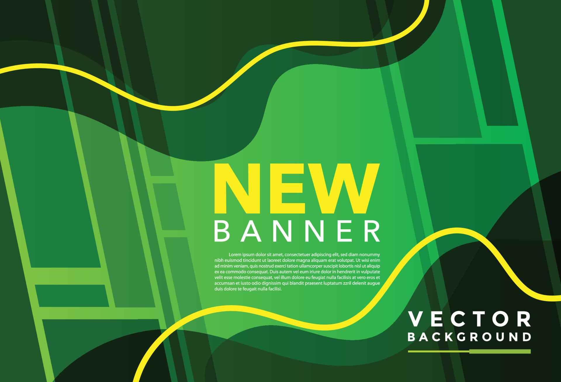 fondo verde con composición de color amarillo en abstracto. fondos