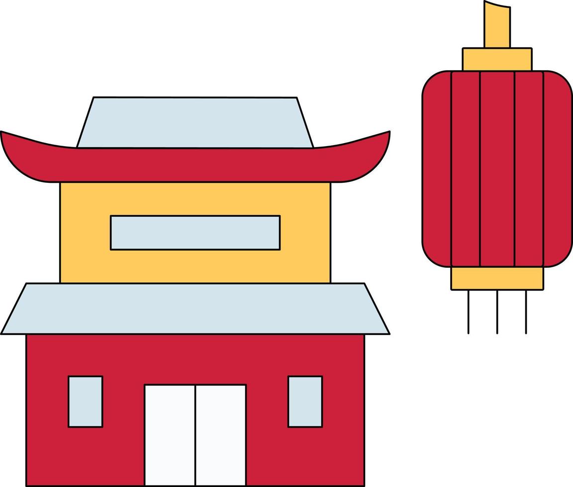This is a Chinese temple. vector