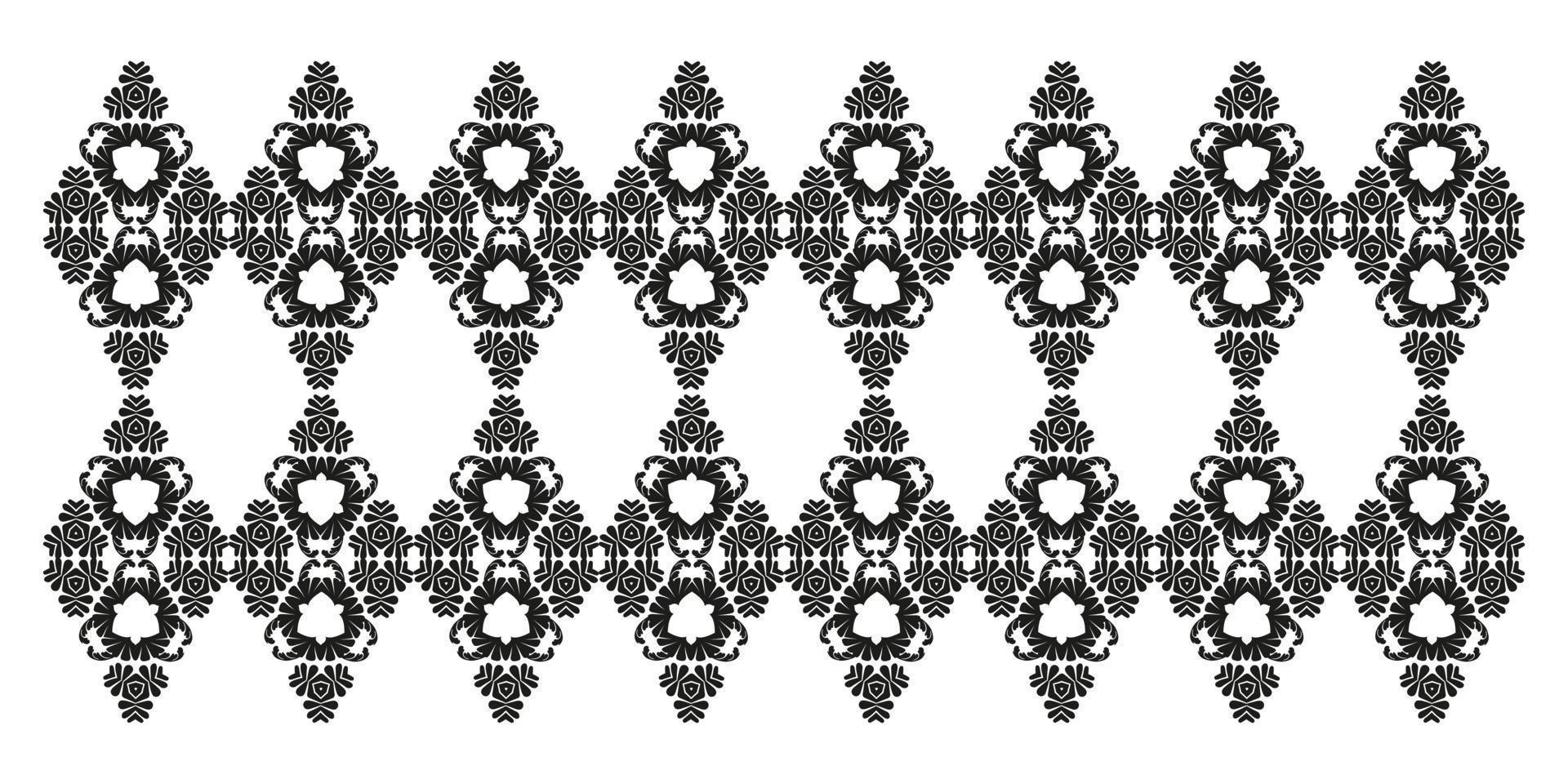 Vintage black damask pattern. Oriental ornament for laser cutting, tattoo, marquetry, lace. Black and white. vector