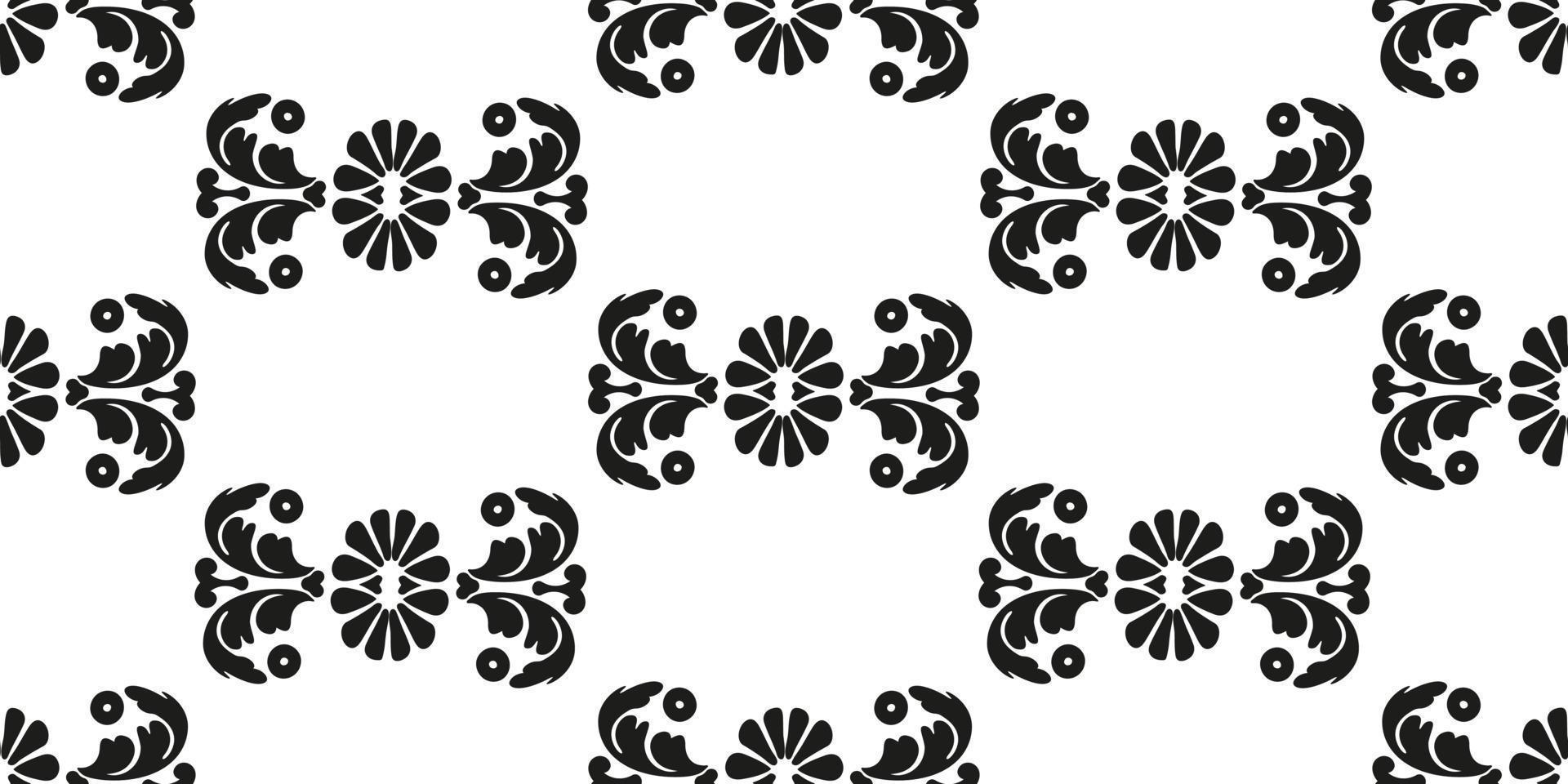 patrón impecable en estilo vintage vintage para papel pintado, textil o envoltura. adorno de damasco, patrón sin costuras. en blanco y negro. ilustración vectorial vector