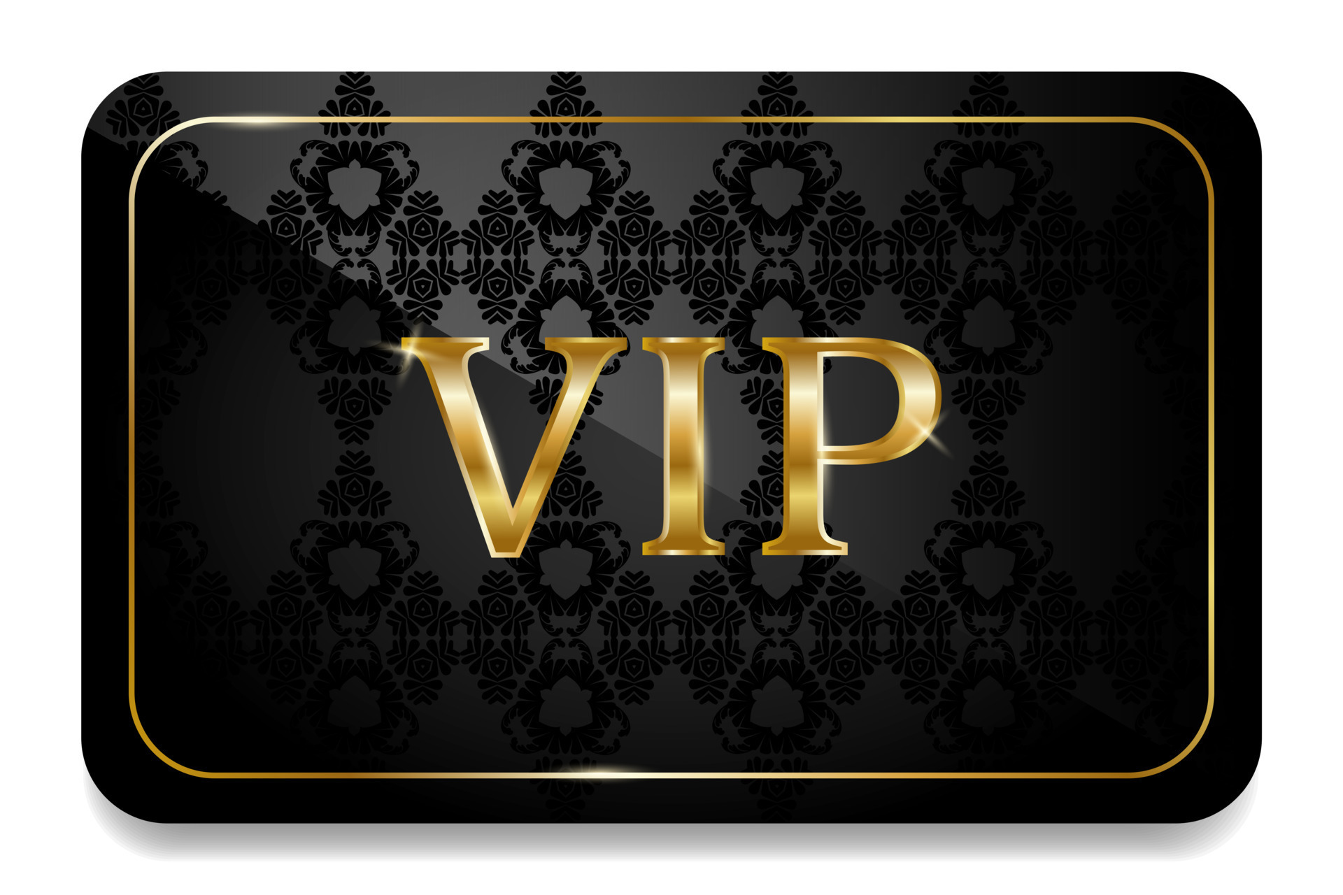 VIP card in black with gold and vintage pattern Premium VIP card