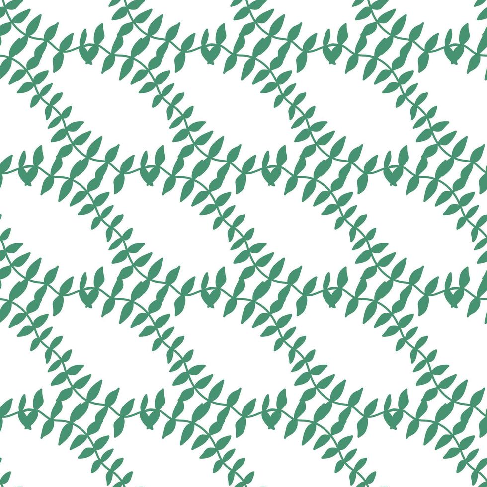 Colorful green leaves seamless pattern. Tropical endless background. Vector illustration on white background.